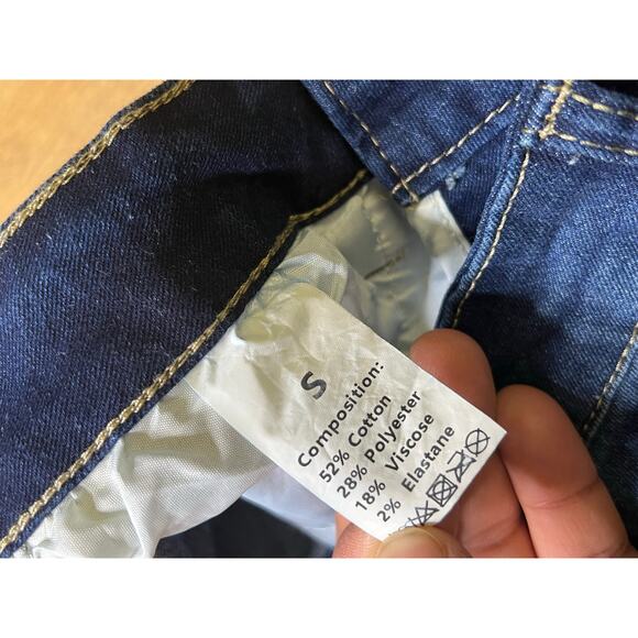 Vintage Look blue high-rise distressed flare Flamingo Distressed Jeans Sz 25x30 - Picture 4 of 12